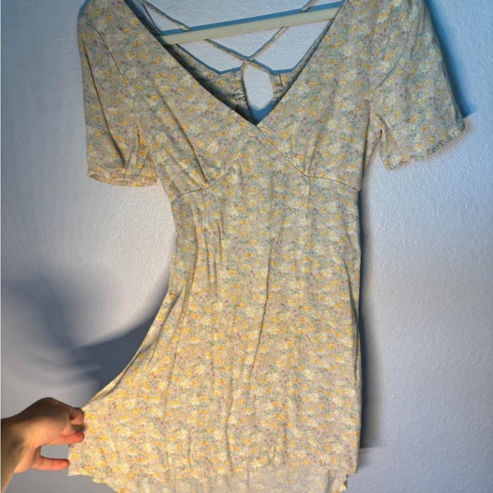 Elodie Cream and Yellow Mini Dress